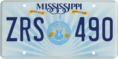 MS license plate ZRS490