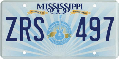 MS license plate ZRS497