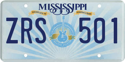 MS license plate ZRS501