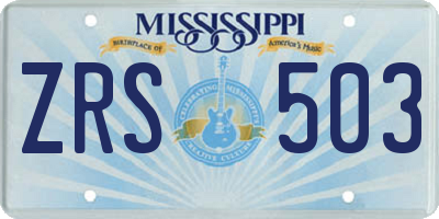 MS license plate ZRS503