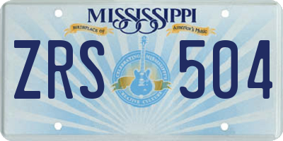 MS license plate ZRS504