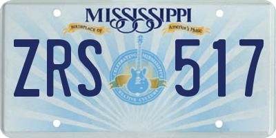 MS license plate ZRS517