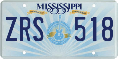 MS license plate ZRS518