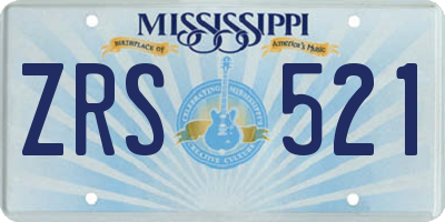 MS license plate ZRS521