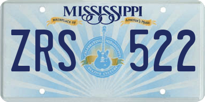 MS license plate ZRS522