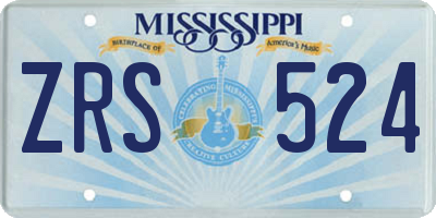 MS license plate ZRS524