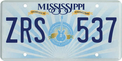 MS license plate ZRS537