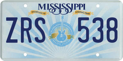 MS license plate ZRS538