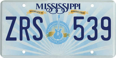 MS license plate ZRS539