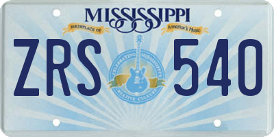MS license plate ZRS540