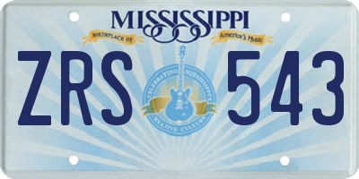 MS license plate ZRS543