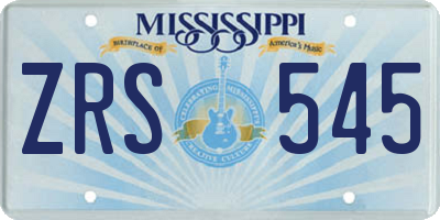 MS license plate ZRS545
