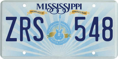 MS license plate ZRS548