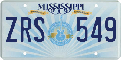 MS license plate ZRS549