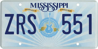 MS license plate ZRS551