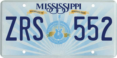 MS license plate ZRS552