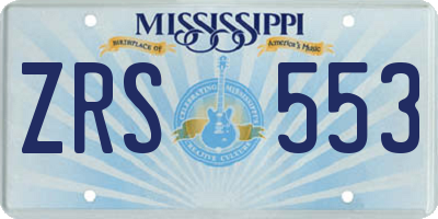 MS license plate ZRS553