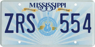MS license plate ZRS554