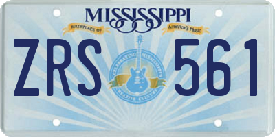 MS license plate ZRS561