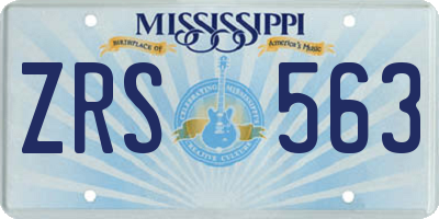 MS license plate ZRS563