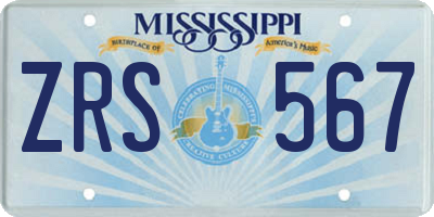 MS license plate ZRS567