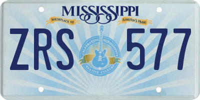 MS license plate ZRS577