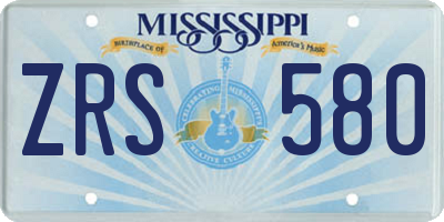 MS license plate ZRS580