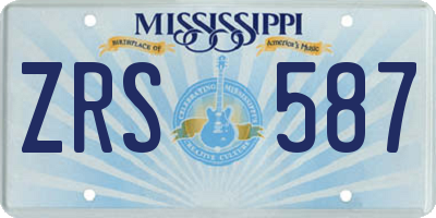 MS license plate ZRS587