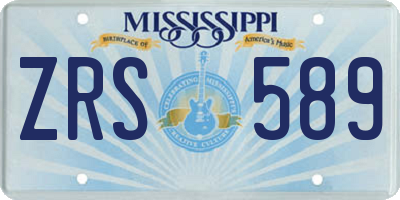 MS license plate ZRS589
