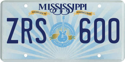 MS license plate ZRS600