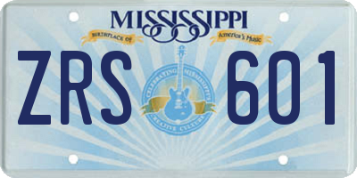 MS license plate ZRS601