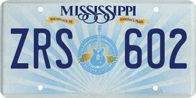 MS license plate ZRS602