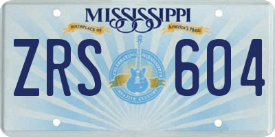 MS license plate ZRS604