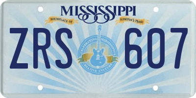 MS license plate ZRS607