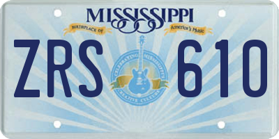 MS license plate ZRS610