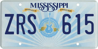 MS license plate ZRS615