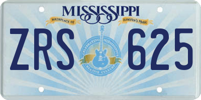 MS license plate ZRS625