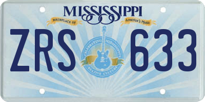 MS license plate ZRS633