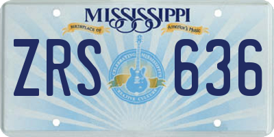 MS license plate ZRS636
