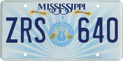 MS license plate ZRS640