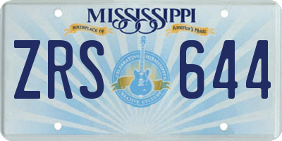 MS license plate ZRS644