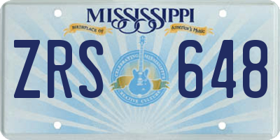 MS license plate ZRS648