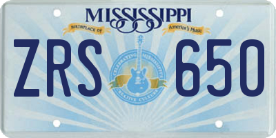 MS license plate ZRS650