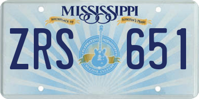 MS license plate ZRS651