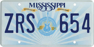MS license plate ZRS654