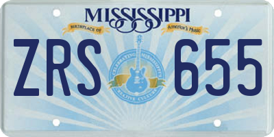 MS license plate ZRS655
