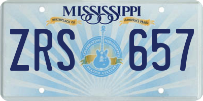 MS license plate ZRS657