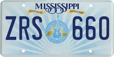 MS license plate ZRS660