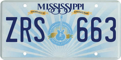 MS license plate ZRS663