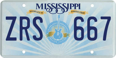 MS license plate ZRS667